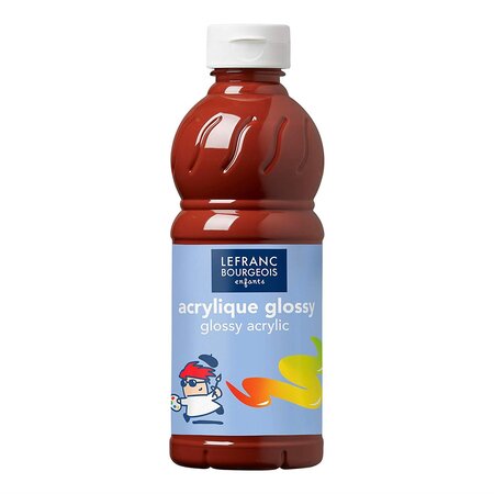 Flacon de 500ml Peinture Acrylique Glossy Terre de Sienne LEFRANC BOURGEOIS