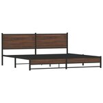 vidaXL Cadre de lit en métal sans matelas chêne marron 193x203 cm