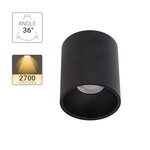 Plafonnier gu10 50w 2700k rond large noir