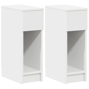vidaXL Tables de chevet avec tiroir 2 Pièces blanc 20x36x60 cm
