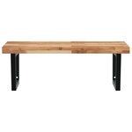 vidaXL Étagère de vasque murale acier et bois massif d'acacia