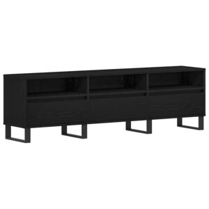 vidaXL Meuble TV Chêne noir 150 x 30 x 44 5 cm Bois d'ingénierie