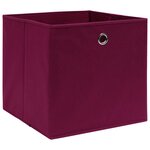 vidaXL Boîtes de rangement 10 Pièces Tissu intissé 28x28x28cm Rouge foncé