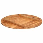 vidaXL Dessus de table bois massif d'acacia rond 15-16 mm 80 cm