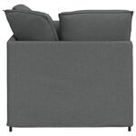 vidaXL Canapé modulaire et repose-pieds et coussins tissu gris foncé