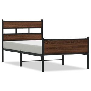 vidaXL Cadre de lit sans matelas chêne marron 75x190cm bois ingénierie