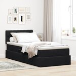 vidaXL Lit avec rangement et LED avec matelas Noir 90 x 200 cm Velours