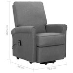 vidaXL Fauteuil Gris clair Tissu