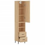 vidaXL Buffet haut Chêne sonoma 34 5x34x180 cm Bois d'ingénierie