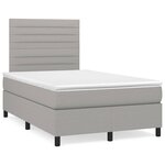 vidaXL Sommier à lattes de lit avec matelas Gris clair 120x200cm Tissu