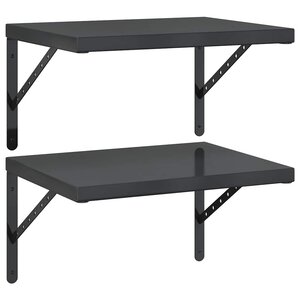 vidaXL Étagères murales 2 Pièces 50x40 cm noir acier inoxydable