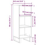 vidaXL Buffet gris béton 34 5x32 5x90 cm bois d'ingénierie