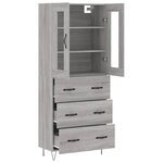vidaXL Buffet haut Sonoma gris 69 5x34x180 cm Bois d'ingénierie