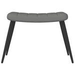 vidaXL Chaise de relaxation avec repose-pied Gris foncé Velours