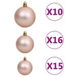 vidaXL Arbre de Noël artificiel pré-éclairé et boules L 240 cm blanc