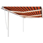 vidaXL Auvent manuel rétractable avec LED 6x3 5 m Orange et marron