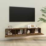 vidaXL Meubles TV muraux 2Pièces chêne fumé 100x30x30cm bois d'ingénierie