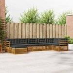 vidaXL Ensemble de canapés d'extérieur 7 Pièces Naturel et Anthracite