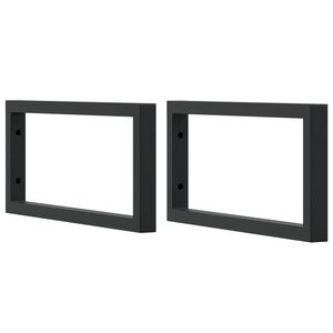 vidaXL Supports d'étagères pour lavabo 2 Pièces noir rectangulaire acier
