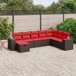vidaXL Salon de jardin 8 Pièces avec coussins marron résine tressée