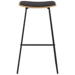 vidaXL Tabourets de bar lot de 4 noir similicuir