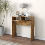 vidaXL Table console Chêne fumé 78x30x80 cm Bois d'ingénierie