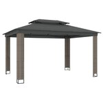 vidaXL Tonnelle à double toit anthracite 3 94x2 96 m acier