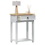 vidaXL Table console avec tiroir Blanc 55 x 35 x 73 cm Pin massif