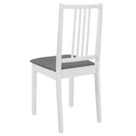 vidaXL Chaises à manger avec coussins lot de 6 blanc bois solide