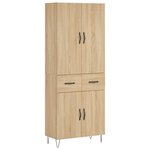 vidaXL Buffet haut Chêne sonoma 69 5x34x180 cm Bois d'ingénierie