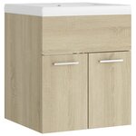 vidaXL Armoire d'évier avec lavabo intégré Chêne sonoma Aggloméré