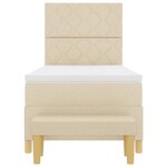 vidaXL Lit à ressorts avec matelas Crème 90 x 200 cm tissu