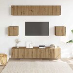 vidaXL Ensemble de meuble TV mural 6 Pièces chêne artisanal