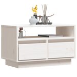 vidaXL Meuble TV Blanc 60x35x37 cm Bois de pin massif