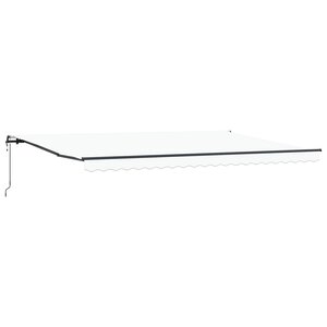 vidaXL Auvent Rétractable Blanc 500 × 300 cm Tissu et Aluminium