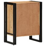 Meuble à chaussures vidaXL Noir 30x30x40 cm en bois d'acacia massif et acier
