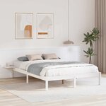 vidaXL Cadre de lit avec tables de chevet Blanc Blanc