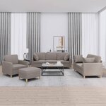 vidaXL Ensemble de canapés 4 Pièces avec coussins taupe tissu