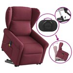 vidaXL Fauteuil inclinable de massage électrique Rouge bordeaux Tissu