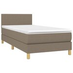 vidaXL Sommier à lattes de lit avec matelas Taupe 90x200 cm Tissu