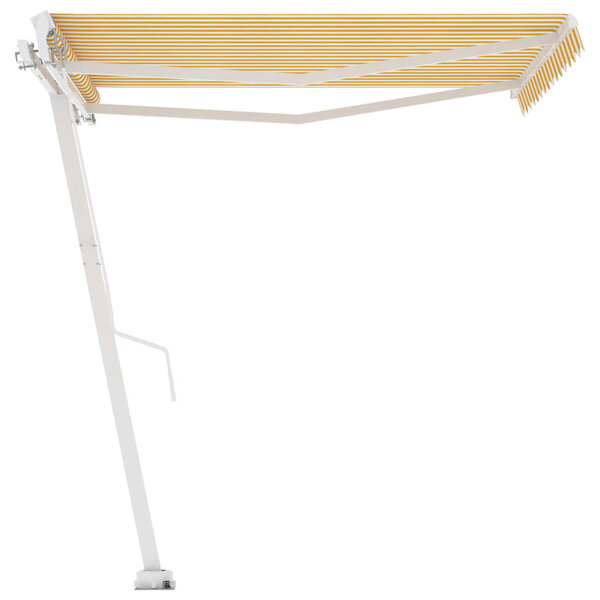 vidaXL Auvent manuel rétractable sur pied 350x250 cm Jaune/blanc