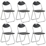 vidaXL Chaises pliantes à manger lot de 6 noir similicuir