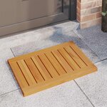 vidaXL Tapis de bain Uni Marron 60 x 40 cm bois