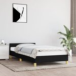 vidaXL Cadre de lit avec tête de lit Noir 90x190 cm Tissu