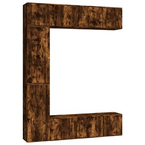 vidaXL Ensemble de meubles TV 7 Pièces Chêne fumé Bois d'ingénierie