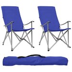 vidaXL Chaises de camping pliables 2 Pièces Bleu