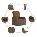 vidaXL Fauteuil de massage inclinable Marron Tissu