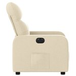 vidaXL Fauteuil inclinable électrique Crème Tissu