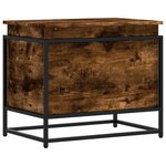 vidaXL Boîte de rangement avec couvercle chêne fumé bois d'ingénierie