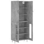 vidaXL Buffet haut Gris béton 69 5x34x180 cm Bois d'ingénierie